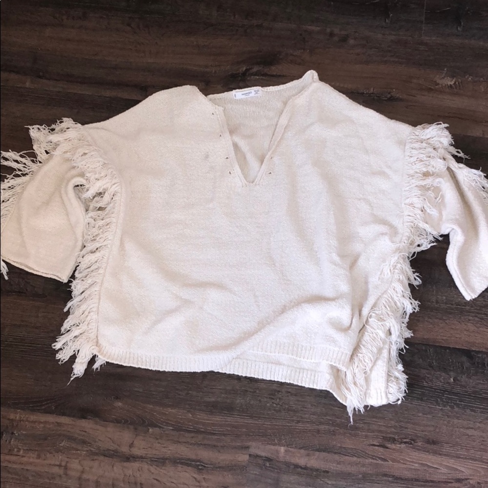Cream fringe sweater